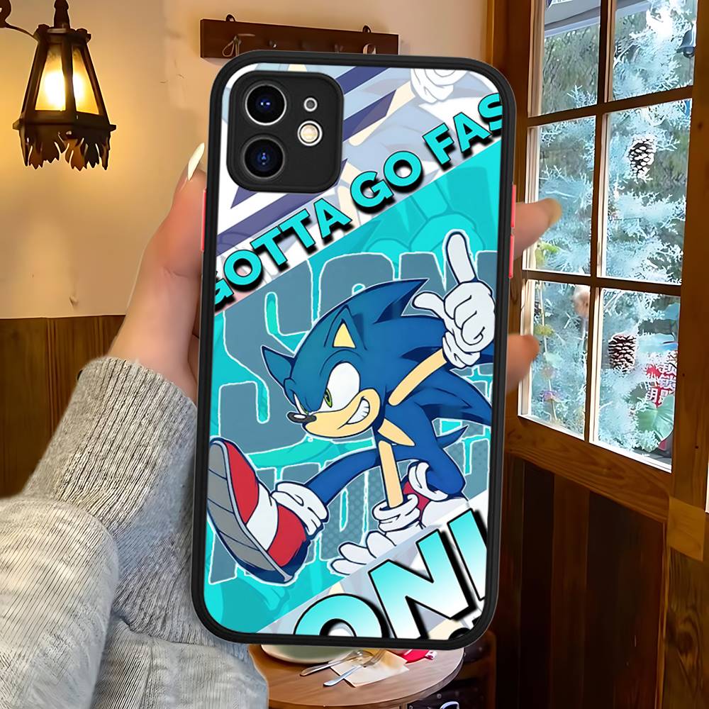Anime S-Sonic H-HedgehogES Phone Case For IPhone 16 15 14 Plus 15 13 12 11 Pro Max X XS MAX Matte Cover