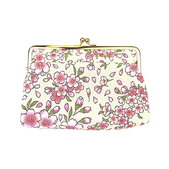 (N0111-5) Uni Textile Made in Japan Futakoshi Chirimen Japanese Pattern Trapezoid Coin Purse/Cosmeti