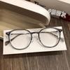 With Coconut Gray Myopia Glasses Retro Schoolgirl Looking Thin Cold Tea Round Frame Plain Glasses 01247