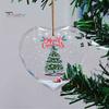 Warm Atmosphere Seasonal Decor Heart Shaped Christmas Ornaments, Crystal Santa Winter Scene Hanging Ornament, Transparent Holiday Ornaments Xmas Tree
