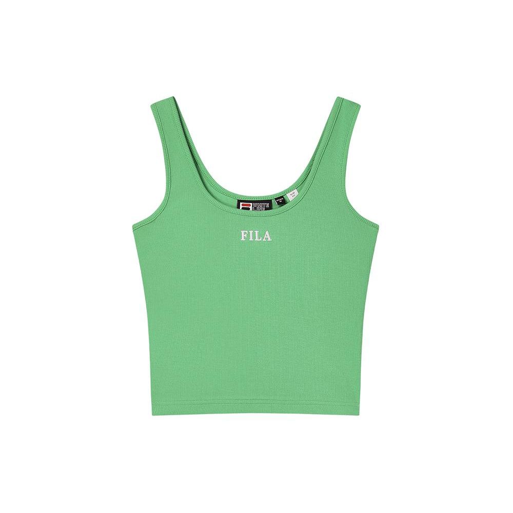 Fila Solid Color Slim Fit Casual Knit Tank Top Women Tops Kelly-Green F51W429103F-GN