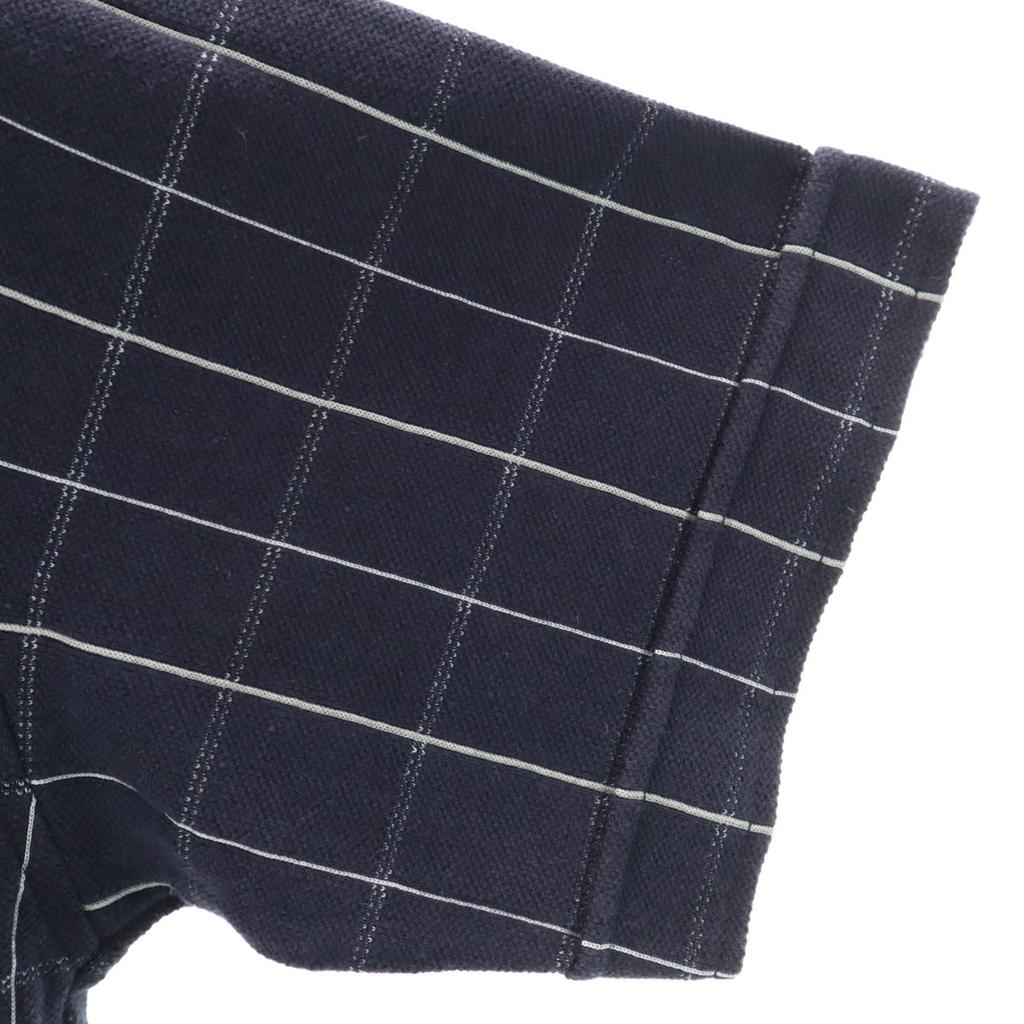 McGregor Check Pattern Short Sleeve Polo Shirt M Navy Fawn Men's Used