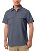 Quick Dry Short Sleeve Shirts Men's UPF 50+ Sun Protection Work Cargo Shirts Mesh Breathable Hiking Fishing Shirts Man