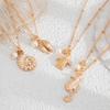AE  Set Summer Necklace for Layering Styling Pendant Shell Tortoise Seahorse Neck Chain Iron Alloy Jewelry Gift Pcs