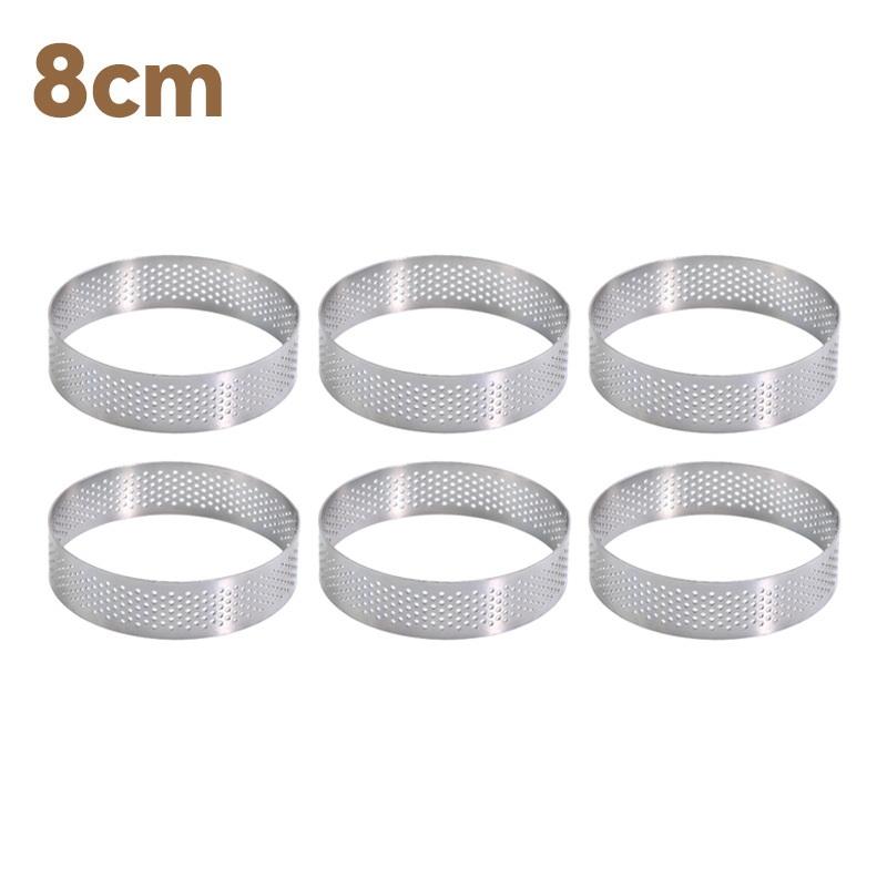 5/6/7/8CM Classic 304 Stainless Steel Mousse Ring Cake Mold With Hole Tart Bottom Tower Fruit Pie Quiches Baking Tool