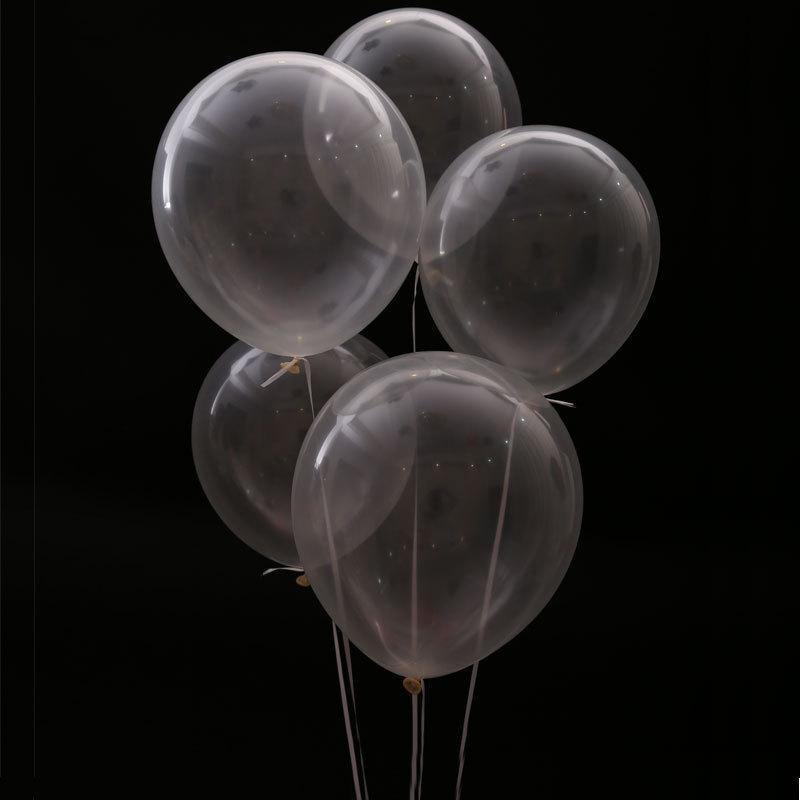12" Transparent Latex Balloons with Sequins - Wedding & Birthday Decorations, 2.8g