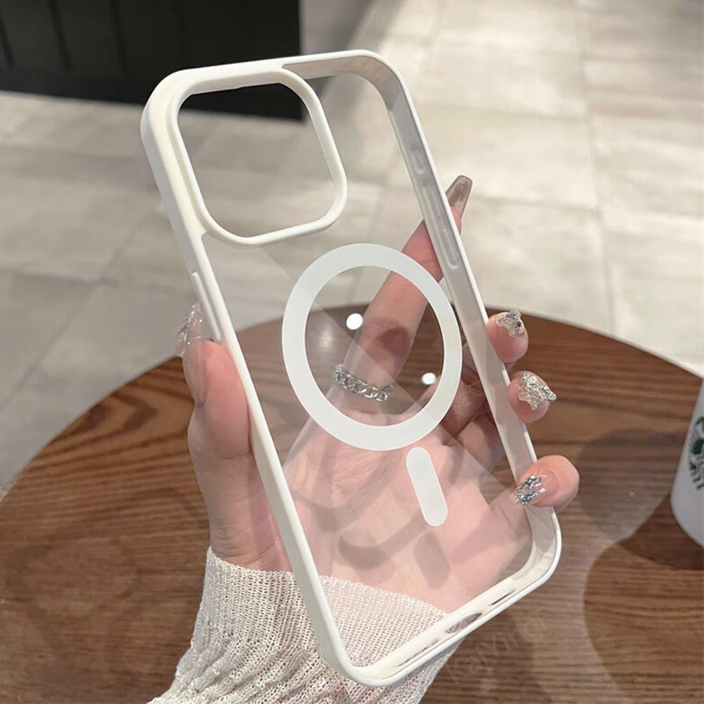 Magnetický luxusní průhledný kryt pro iPhone 17 16 15 14 13 12 11 Pro Max Plus Pro Magsafe Bezdrátové nabíjení Zadní kryt Průhledné kryty