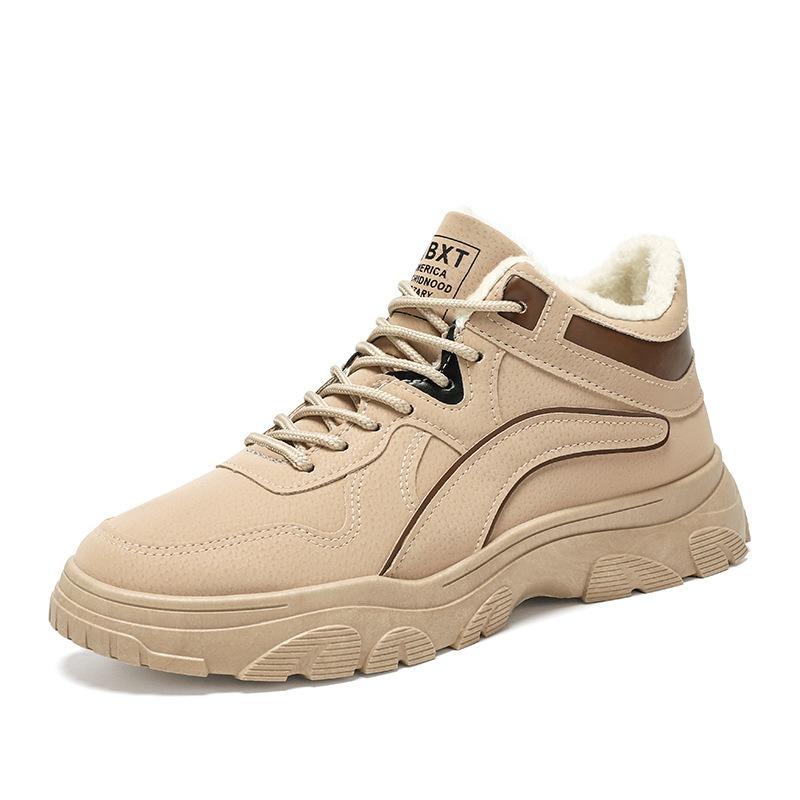 Winter men's shoes velvet high-top shoes men's trend versatile thick-soled tooling shoes thickened thermal cotton shoes men