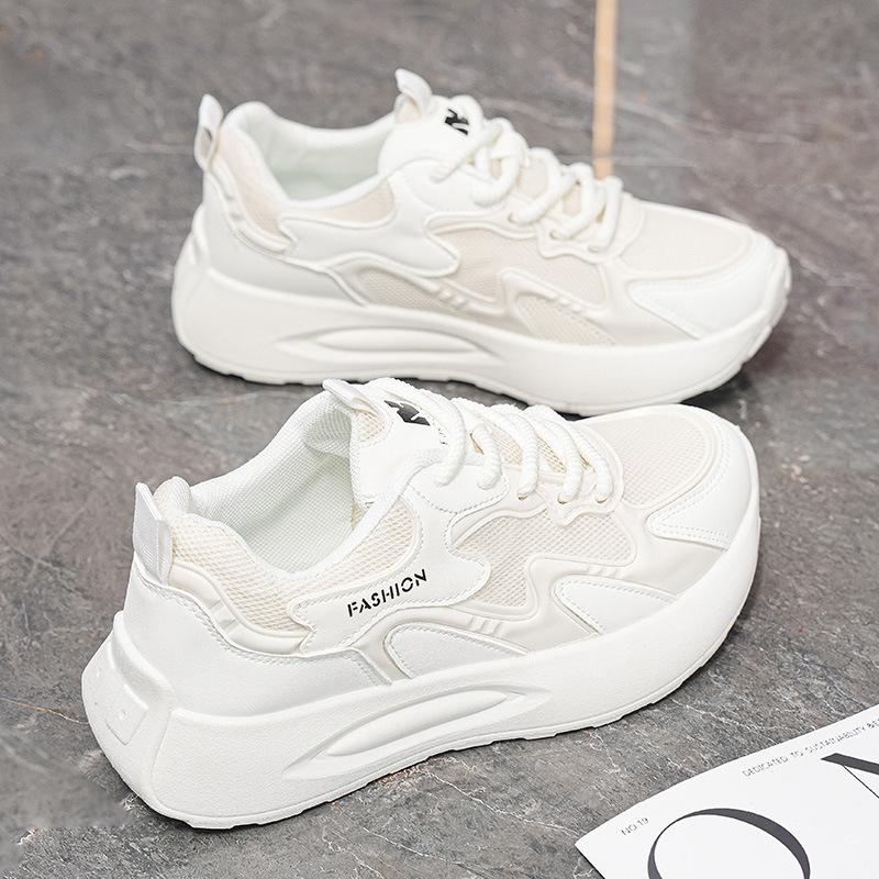 Summer Women's Shoes New Breathable Mesh Sports Shoes Children's Korean Version Versatile Thick-soled Casual Soft-soled Running Dad Shoes