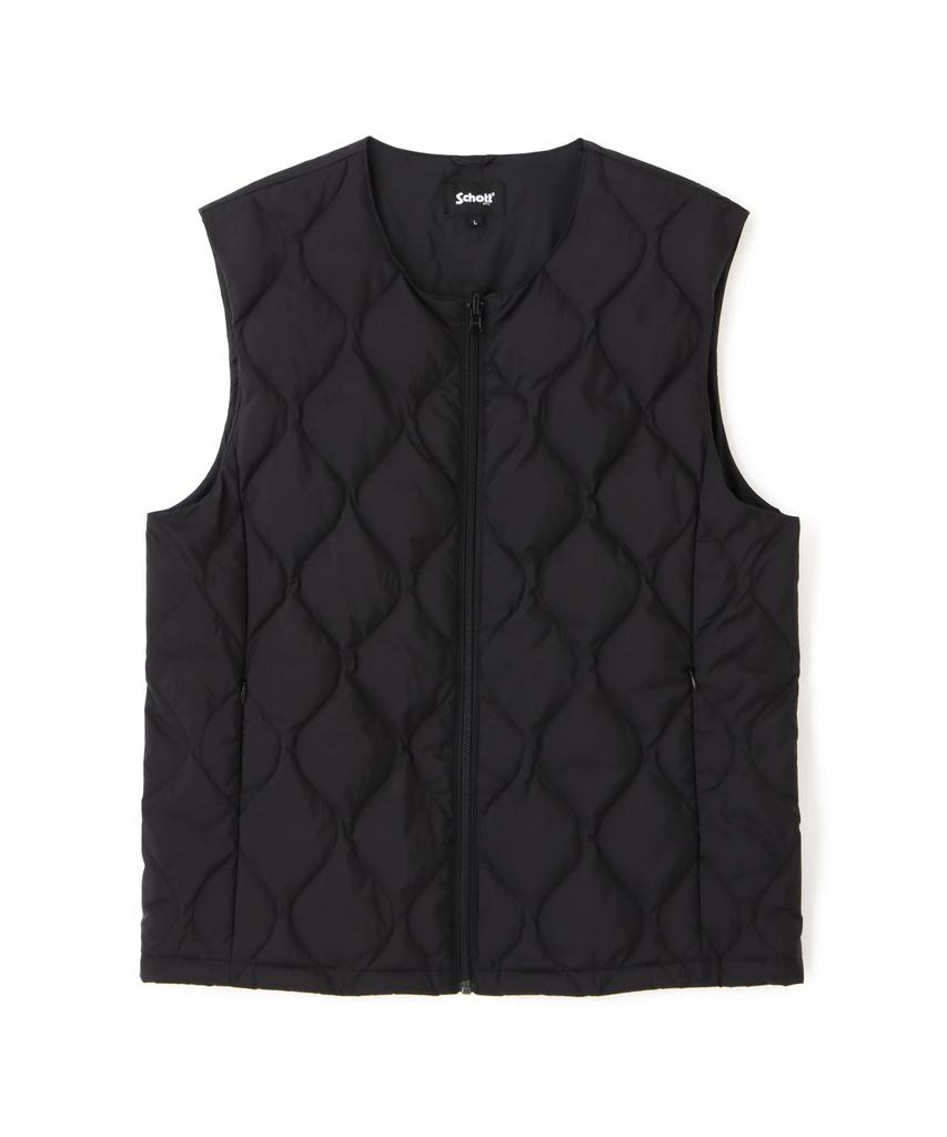 Schott xTAION X TAION INNER DOWN VEST, Men's, Size M, 010, Black, 782-5253002