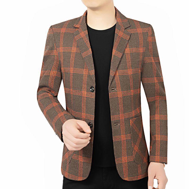 

Осенний клетчатый пиджак в стиле business casual для мужчин среднего возраста 170/88A 100-120 lbs