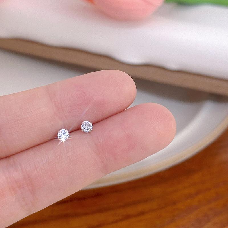 Lehce luxusní jednoduché barevné zirkonové pecky, niche designové náušnice, vysoký temperament, svěží náušnice