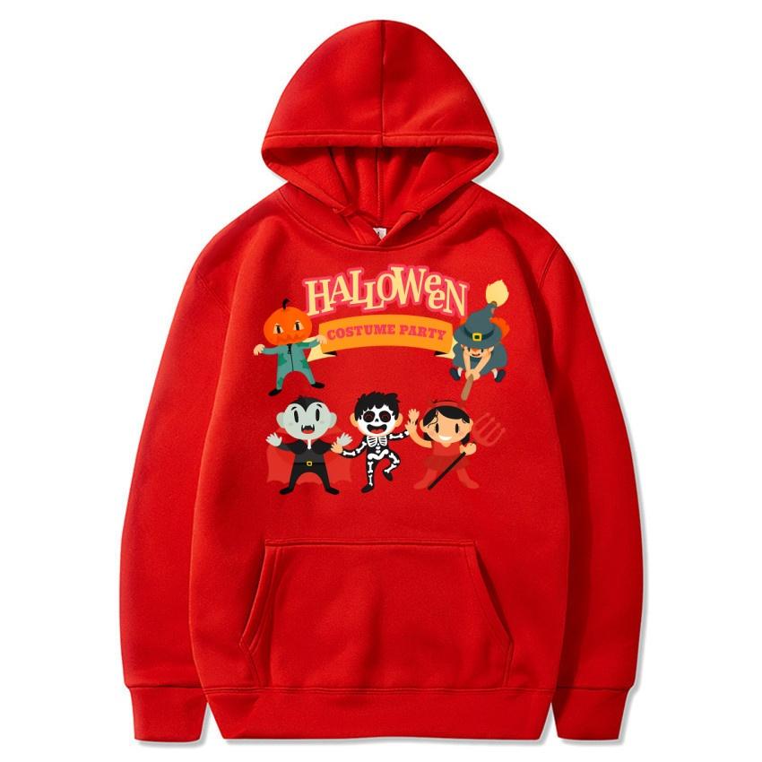 Autumn Winter Halloween Party Printed Hoodie Solid Color Animation Daily Hoodie Casual Fashion Street Warm Hoodie