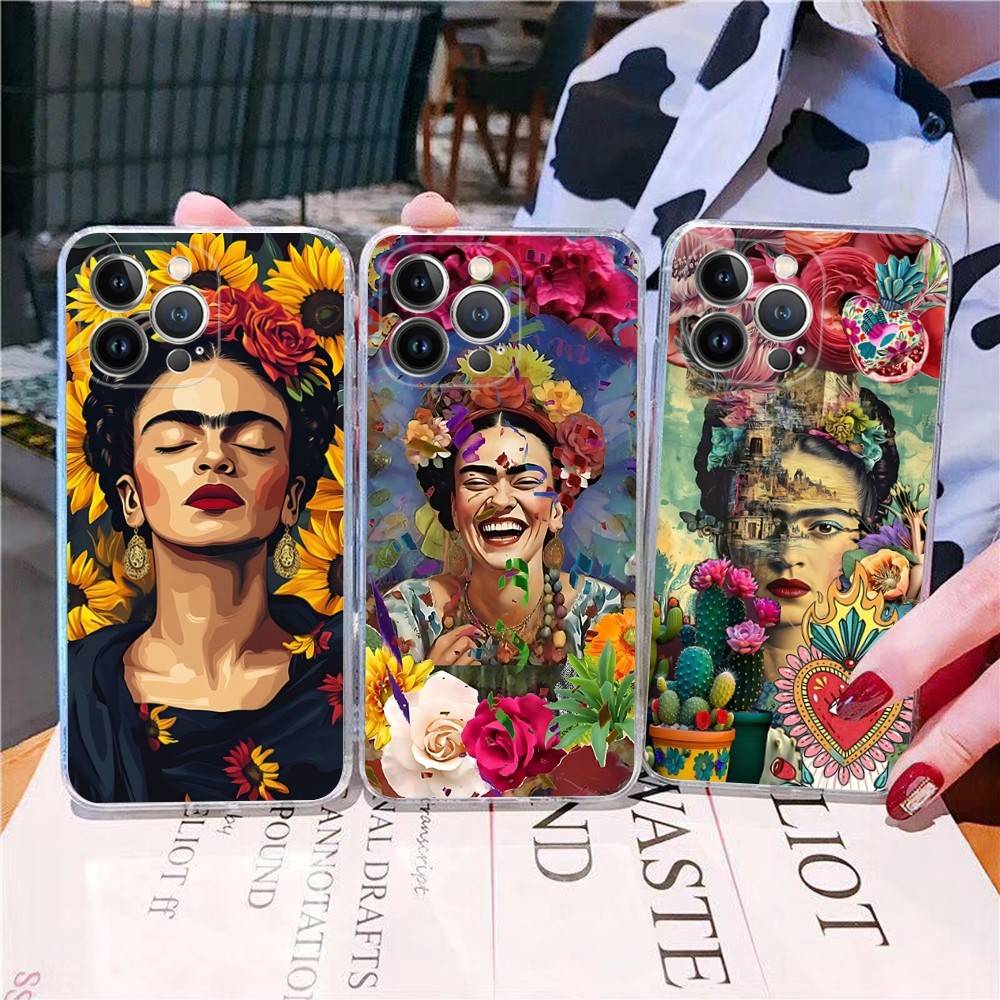Fashion F-Frida K-KahlosS Phone Case For IPhone 17 16 15 14 13 12 11 Plus Pro Max Transparent Soft Cover