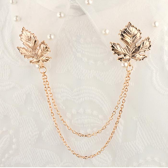 Bronze Retro Collar Brooch Chain Vintage Jewelry Gift