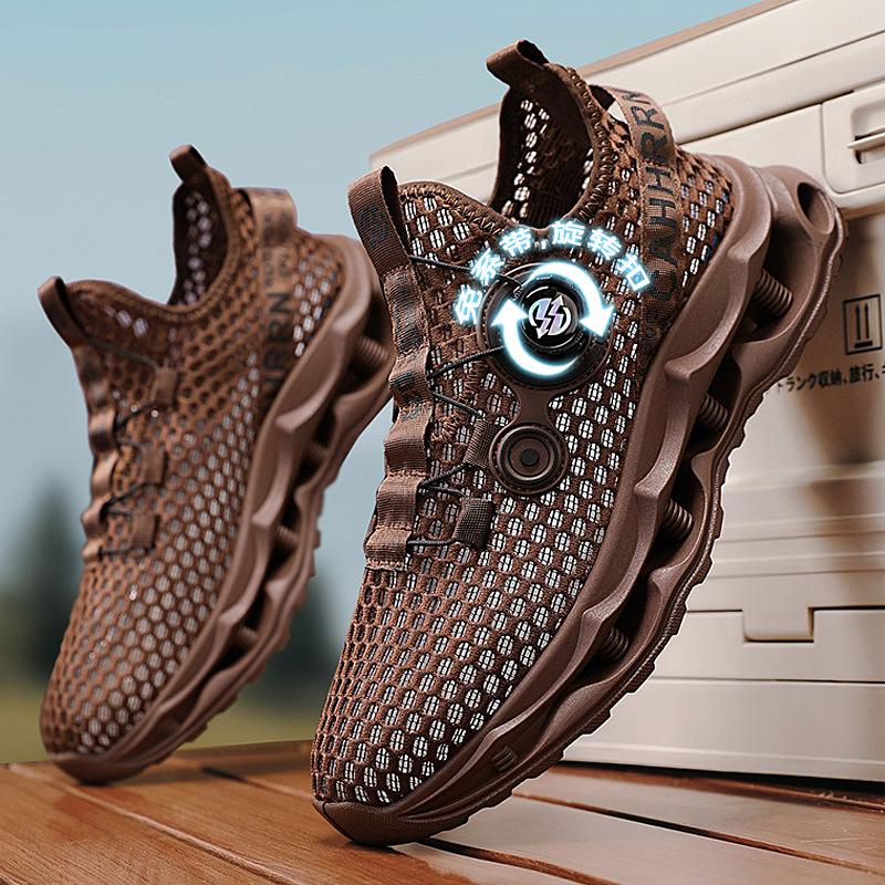 

Летняя мужская обувь новая дышащая сетчатая обувь с полыми отверстиями мужская универсальная утолщенная подошва увеличивающая рост повседневная сетчатая спортивная обувь мужская 44 коричневый
