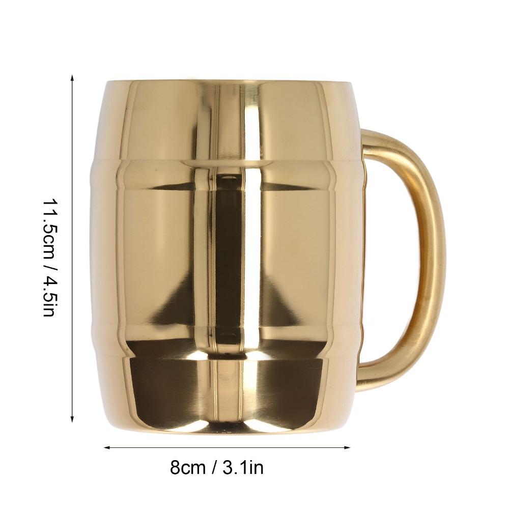 Rustless Steel Steel Mug Double Wall Grip Handle Beverage Tumbler Cylindrical Smooth Handheld Cup Outdoor Camping