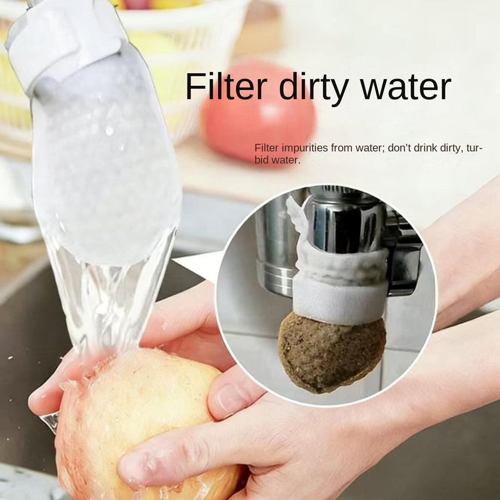 50Pcs Faucet Filter Cotton Splash Proof Portable Bag for Kitchen Sink Sediment Silt Sand Scale Rust Filtration