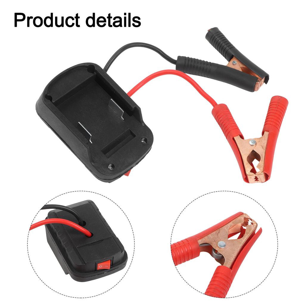 1Pc Lithium Battery Starter 12V Jump Starter Power Supply W/ Connection Clip Portable Safe Versatile For Car Vehicle Batteries