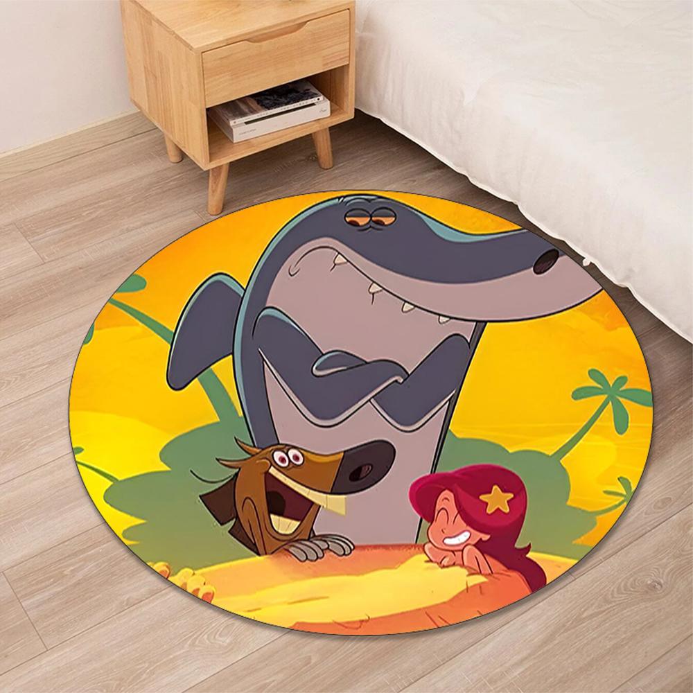 Tappeto Rotondo Stampato Zig & Sharko Tappeto per Sedia Tappeto per Area Tappetini per Ingresso, per Sedia da Ufficio Soggiorno Camera da Letto Cucina.