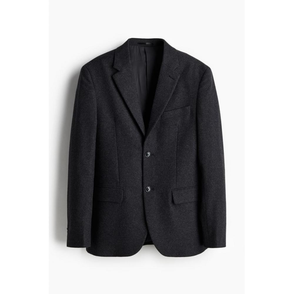 

Куртка HM Regular Fit из смеси шерсти, темно-серая