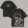 Naruto Uzumaki T-Shirt Herren Säurewäsche Rückendruck Skizze Anime Grafik Baumwolle Streetwear Manga Siegel Vintage Bootleg T-Shirt
