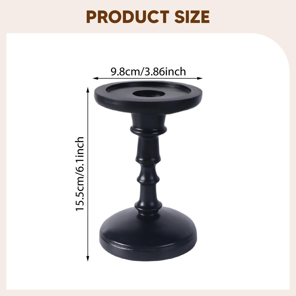 Pillar Candle Holder Gift Stable Desktop Ornament Classical Resin Candlestick Holder Table Centerpiece for Living Room Mantle