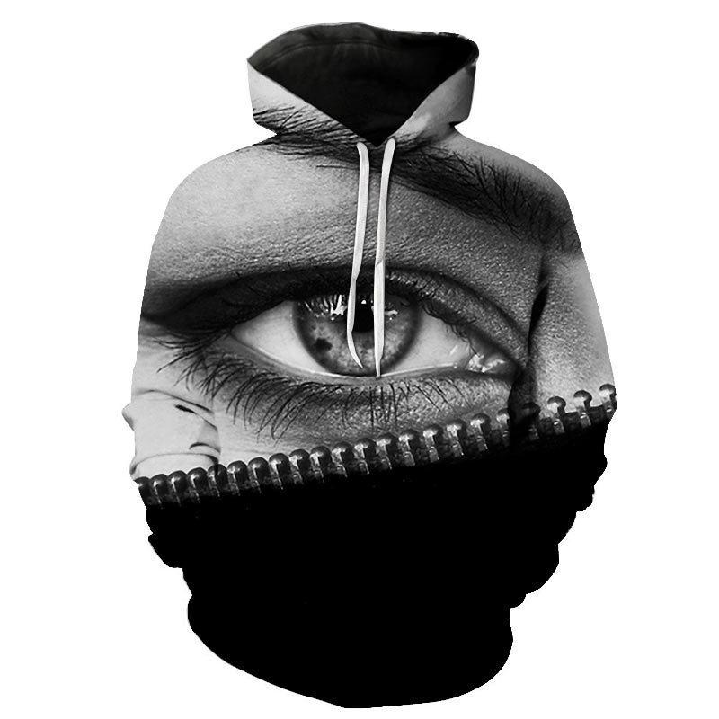 3d Print Eyeball Pattern Hoodies For Men Personality Casual Long Sleeves Pullover Sweatshirts Kids Oversized Hoodies Streetwear