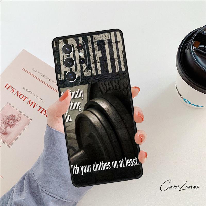 Motivierende Fitnessstudio Inspirierende Zitate Handyhülle Für Samsung Galaxy S24 S25 S23 S22 Ultra Note 10 20 Plus S20 S21 FE Hülle