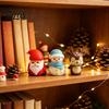 Cute Holiday Desk Ornaments Christmas Vinyl Figurines, Santa Claus Snowman Reindeer Mini Statue, Decorations for Micro Landscape Small Desktop