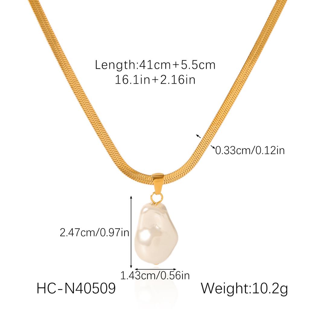 French Vintage Jewelry Irregular Baroque Pendant Stainless Steel Necklace Women's High-end Titanium Steel Earrings