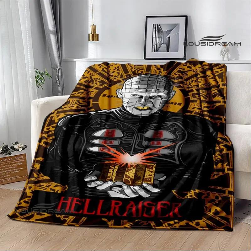 Coperta con stampa horror hellraiser coperta da picnic coperta sottile in flanella morbida e confortevole coperta da viaggio per la casa regalo di compleanno
