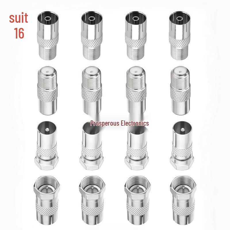 4-Piece F Male to TV Male/Female Adapter Set for Cable TV