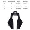 Gothic See Through Shrug Tops Grunge Aesthetic Black Flare Sleeve Crop Top Women Streetwear Vintage Punk Sexy Clothing