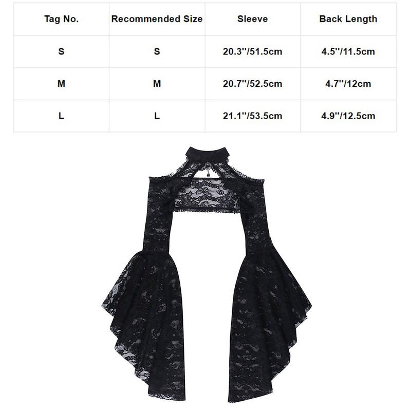 Gothic See Through Shrug Tops Grunge Aesthetic Black Flare Sleeve Crop Top Women Streetwear Vintage Punk Sexy Clothing