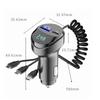 2 Ports USB Fast Car Charger Universal Car Phone Charger Retractable Cable With Voltage Display Auto Electronic Accessories