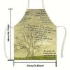 1pc Inspirational Bible Verse Tree Apron Religious Faith Scripture Isaiah 41:10 Linen Kitchen Cooking Gift