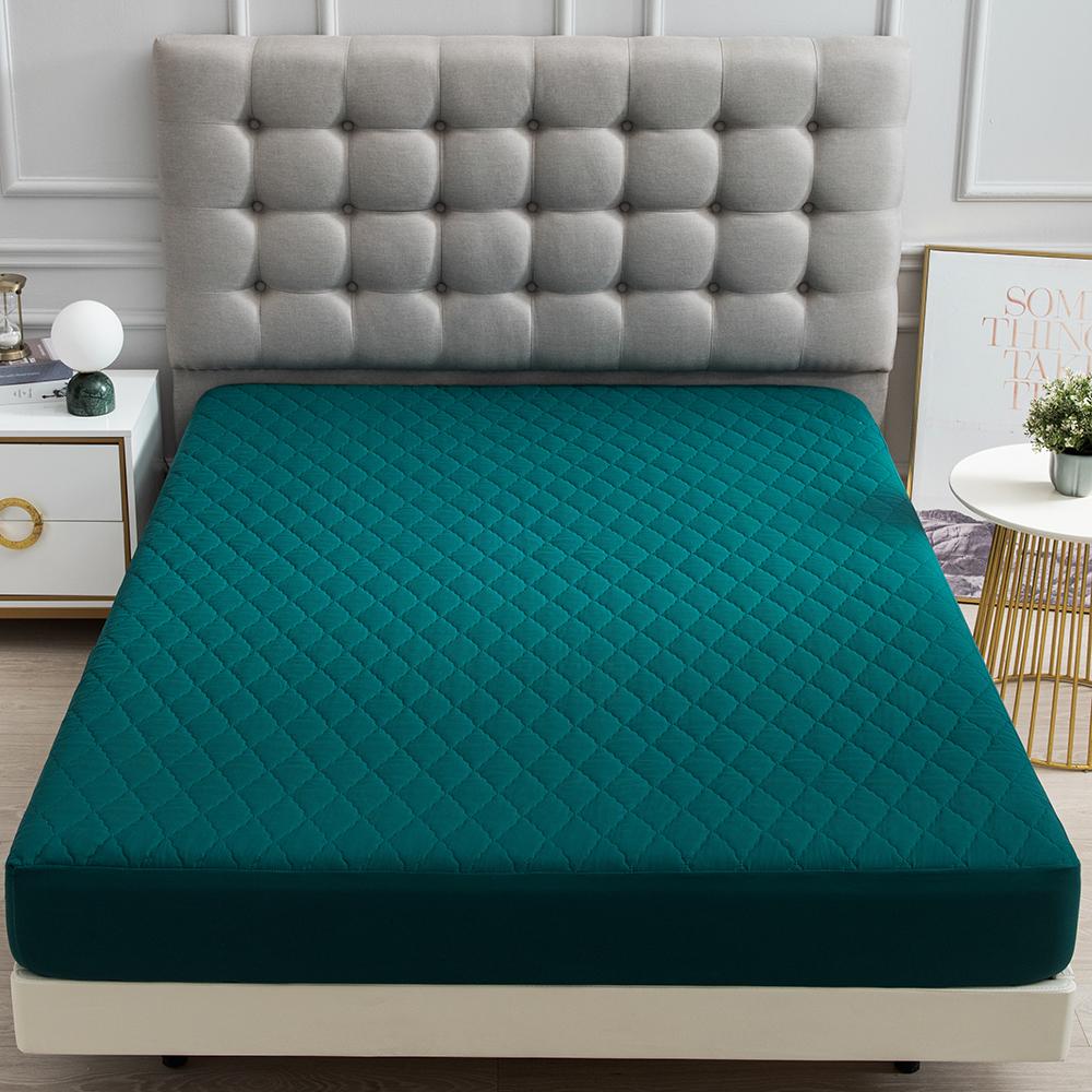 

1pc Fitted Sheet Splash-proof Quilting Bed Cover Bedroom Mattress Protector Solid Color Bed Cover Sheet Soft Polyester Bed Cover 1pc 71x132cm