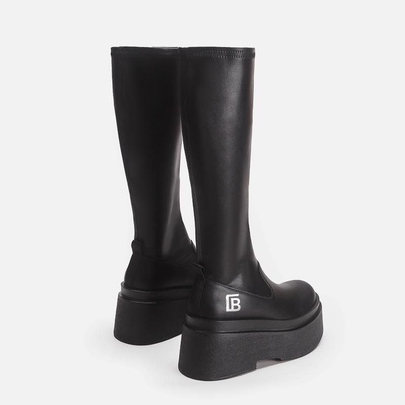 Elastic Boots Women's Long Boots Small Knight Boots Skinny and High Thick Sole Height Boots High Boots Skinny Boots Women