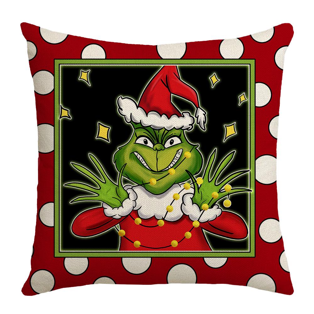 

New Christmas Pillow Cartoon Santa Hat Striped Polka Dot Home Cushion Pillow Case 45 * 45Cm (excluding pillow core)