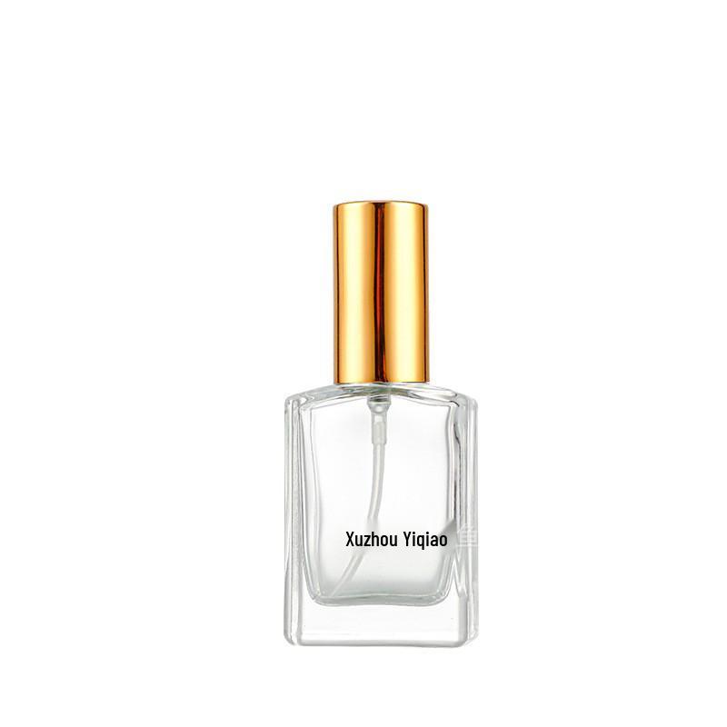 Transparent Glass Perfume Bottle Set: 30ml & 50ml Flat Square Spray Bottles