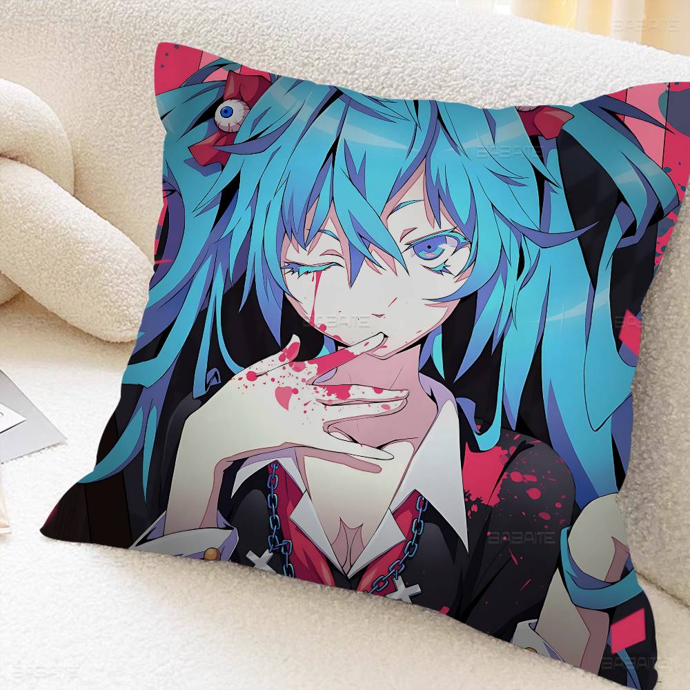 Anime H-Hatsunes M-Miku Stitch Lucky Dragon Pillow Cover Sofa Cushion Cover Home Room Decoration Children Gift