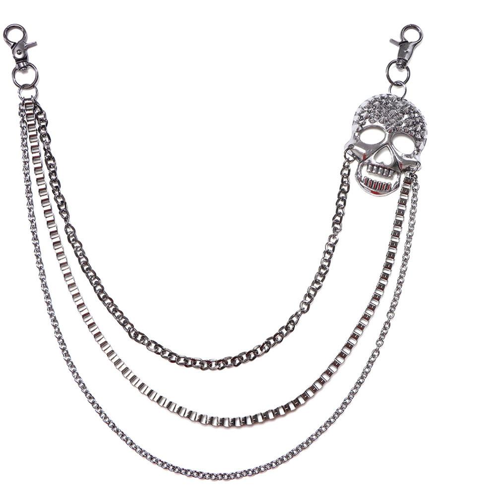 Punk Metal Skull Waist Chain With Spike Decor For Men And Women Fashion Accessory