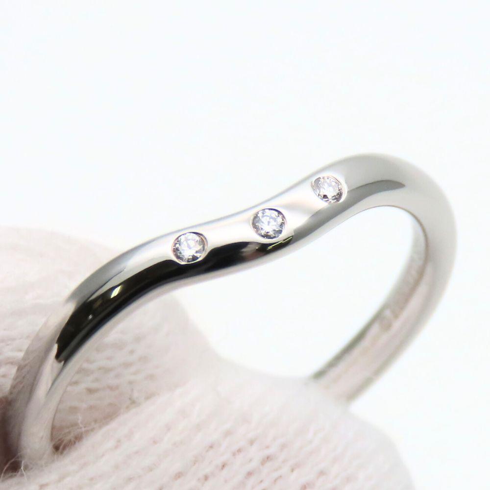 Used TIFFANY&Co. Ring Curved Band EU#50 K18 White Gold 3g White Gold 3PD