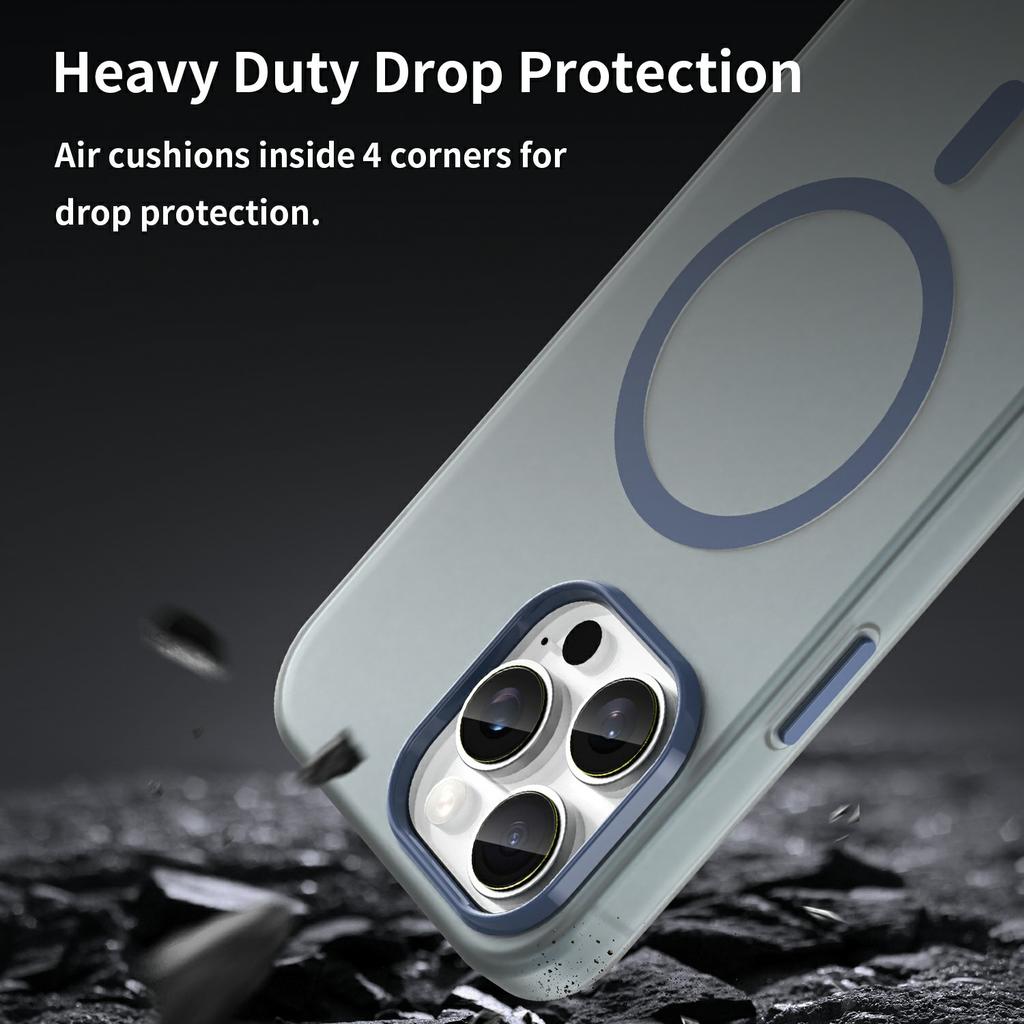 For iPhone 16 Pro Max Case Compatible with MagSafe TPU+PC Slim Matte Translucent Phone Cover