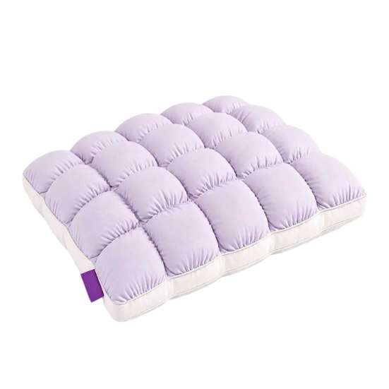 Luxury Hotel Style Pillows Mellow Puff Cooling Cloud Pillow, Ice?Silk Quilted Grid Bed Soft Quilting Pillow Inserts Support for Side & Back