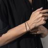 Punk Trendy Simple Square Pearl Chain Bracelet Cool Men's Trendy Double Layer Stacked Spray Paint Men's Bracelet