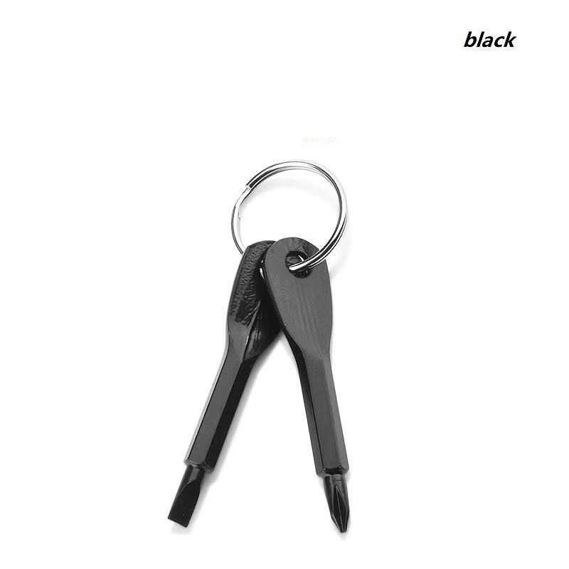 2PCS Portable Screwdriver Set Outdoor EDC Personal Tool with Flat Head And Phillips Head Screwdrivers Key Ring Included