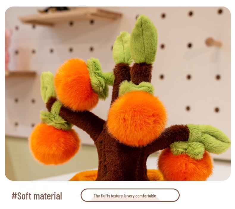Simulated Potted Apple & Persimmon Tree Plush Ornament