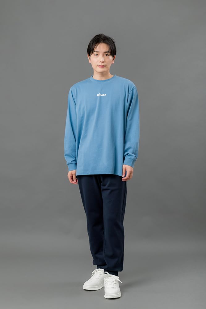 MIKASA XXL Size Long-Sleeve T-Shirt, Blue, (Unisex) 2601-BLXXL
